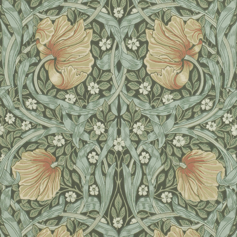 Morris Archive Pimpernel Wallpaper, Bayleaf/Manilla