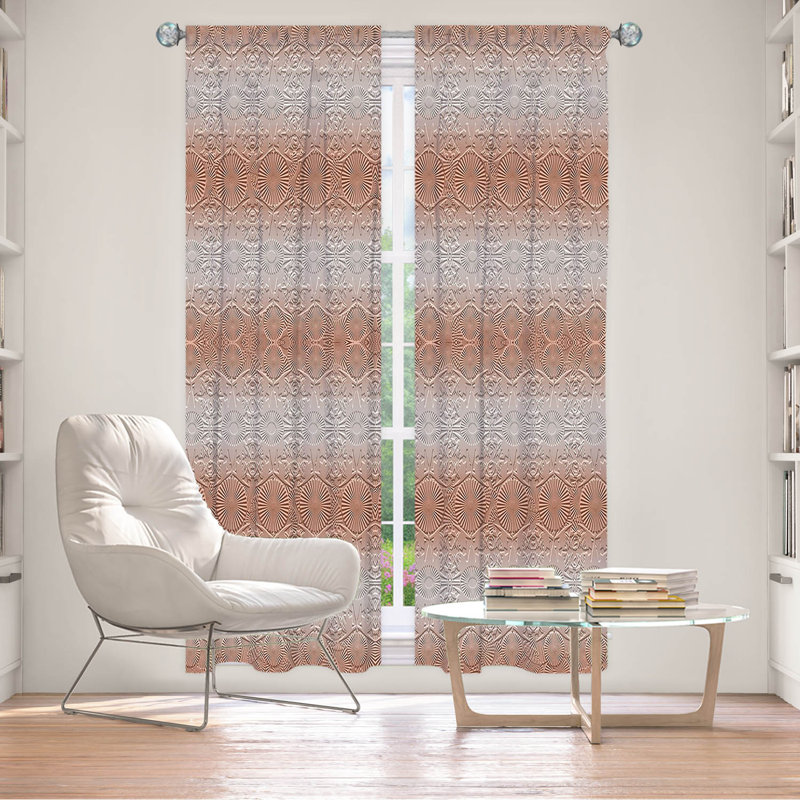 Paire de rideaux obscurcissant en polyester Birty, L 20 po x L 52 po, Gris / Rose