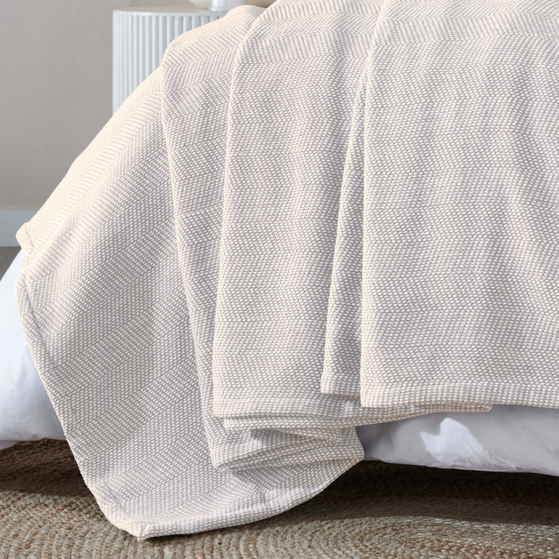 Couverture en coton Maya Chenille, Lit simple, Tanné
