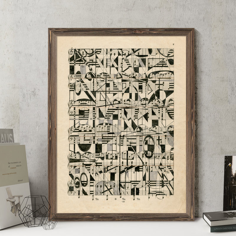 "Graphic Notes" par Paul Cezanne - reproduction d'art encadrée, H 38 po x l 28 po x P 1,25 po, Espresso Framed Canvas