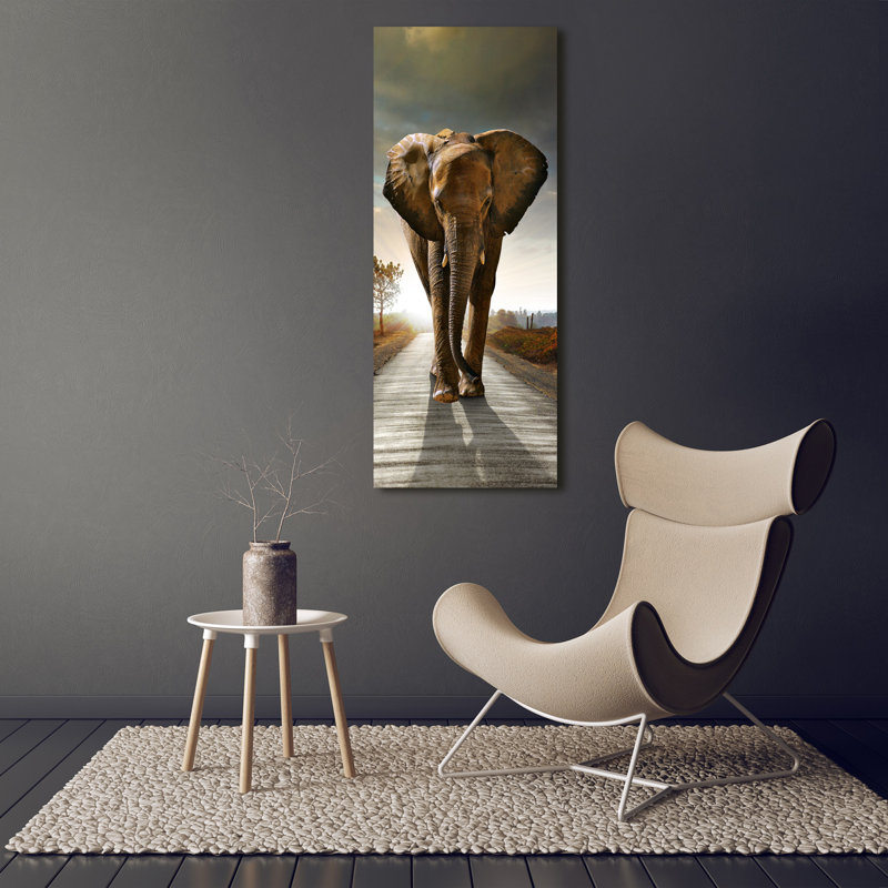 Strolling Elephant - Wrapped Canvas Print