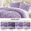 Édredon mauve à motif floral 3 pièces pour lit double / grand, microfibre brossée douce, motif gonflé avec broderie décontractée - pour votre bien-être en mauve, confort toutes saisons confortable et facile à entretenir-124265298-124265302