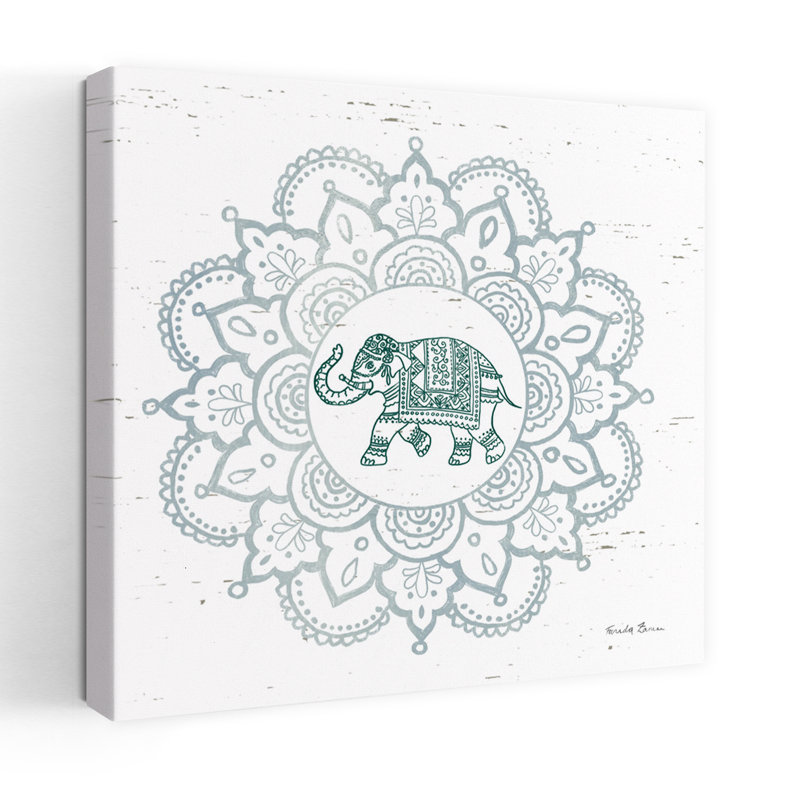 Mandala II, art éléphant, H 18 po x l 18 po