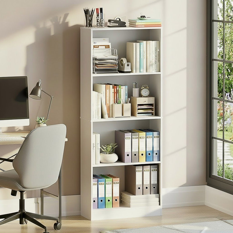142cm H x 60cm W Standard Bookcase, White, (4 Shelves) 140 cm H x 60 cm W x 24" D