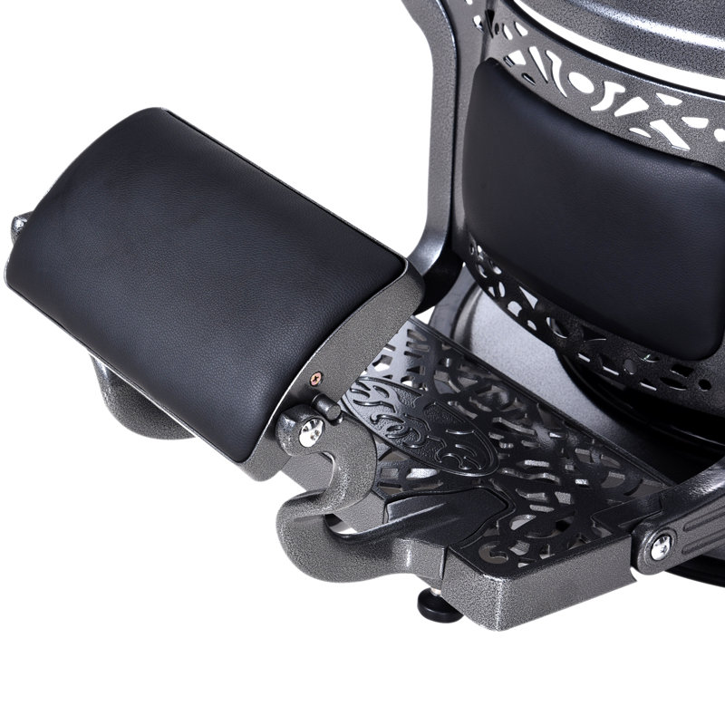 Heavy Duty Hydraulic Barber Salon Reclining Chair, Black Faux Leather