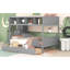Lit superposé avec tablettes, escalier de rangement et 2 tiroirs-720009287