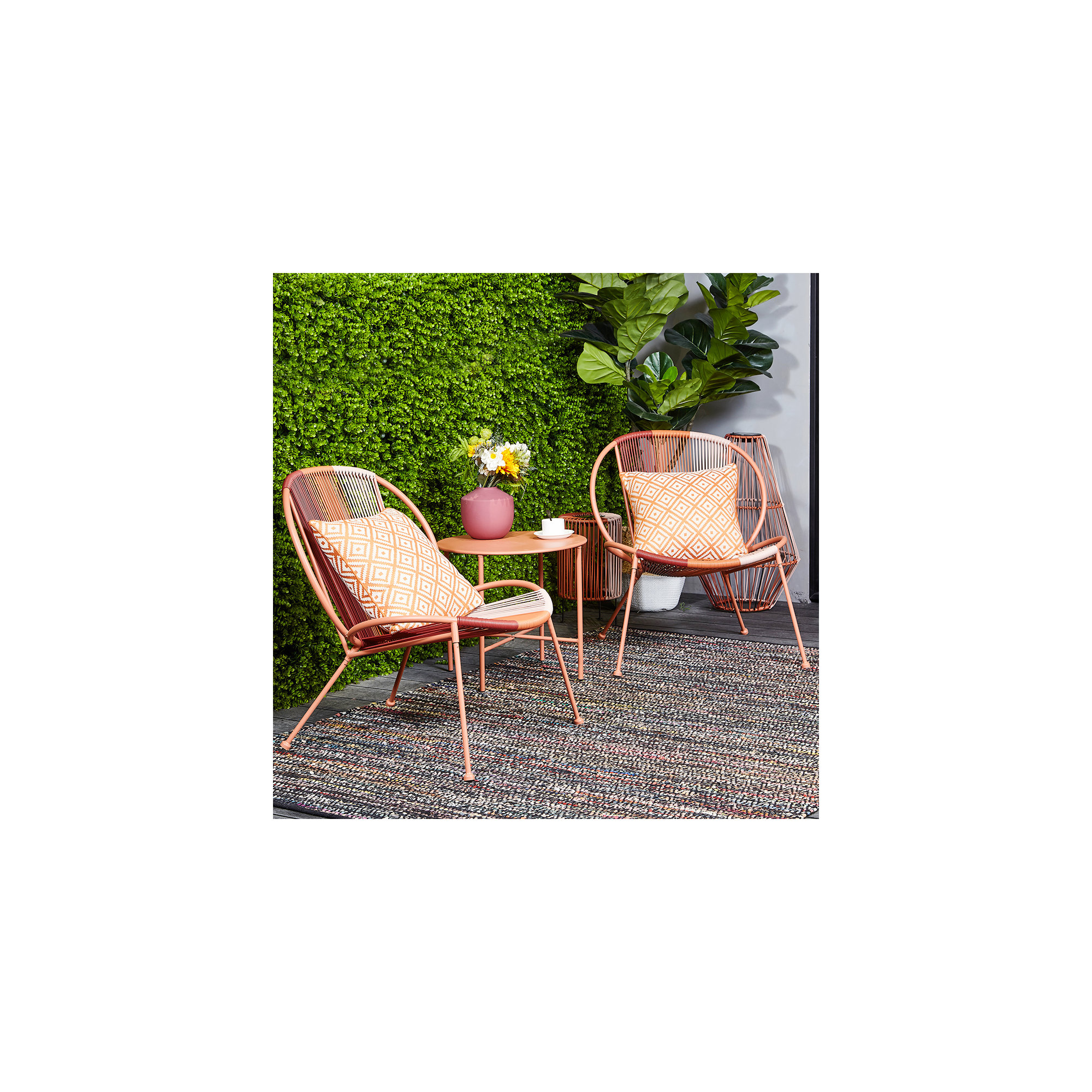 Halcott 2 - Person Patio Conversation Set, Orange