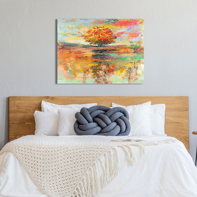 3LR6258 Summer Tree by Luigi Florio - Wrapped Canvas Painting, 70cm H x 100cm W x 4cm D