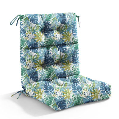  Coussin de chaise d'extérieur à haut dossier pour meubles de patio, coussin Adirondack imperméable toutes saisons avec mousse à haut rebond, support de siège et de dossier pour la pelouse de jardin intérieur et extérieur, floral