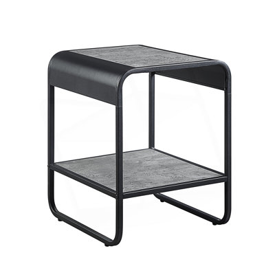 Table de bout en métal avec tablette inférieure