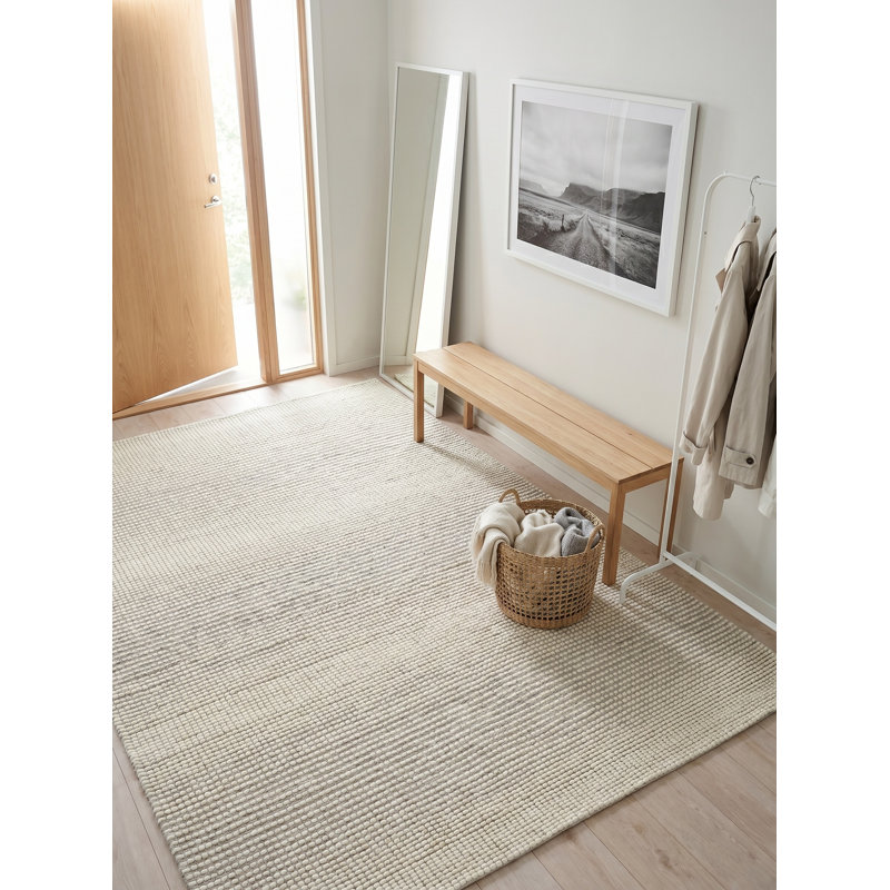 Metrix Hand Tufted New Zealand Wool Light Gray/Ivory Area Rug, 14'X14' SQUARE