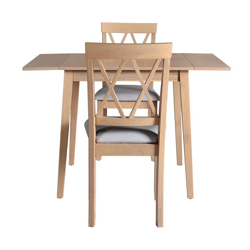 Foldable Dining Table Set For Small Space, Natural, Gray/Natural