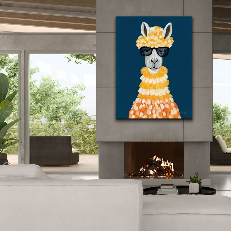 Art mural sur toile Epic Graffiti «Fashionista Alpaca» par Yvette St. Amant, H 54 po x l 40 po x P 1,5 po