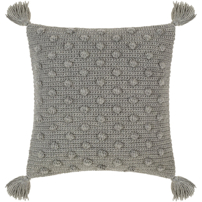 Coussin décoratif 100% coton Makrome, Turquoise, 18 po x 18 po, Polyester / bourre de polyester