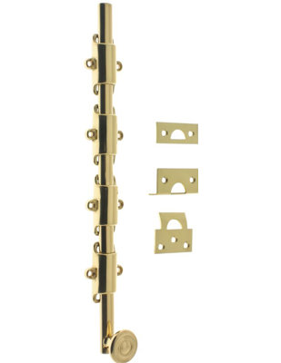 Solid Brass 24" Heavy Duty Surface Bolt