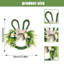 Couronne de lapin de Pâques - Couronne en forme de tête de lapin de 14,5 po avec verdure artificielle et nœud. Décoration de porte mignonne printanière. Décorations de Pâques parfaites pour un mur de ferme, une fenêtre et une maison de vacances