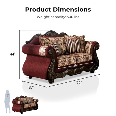 Accime Chenille Rolled Arm Sofa