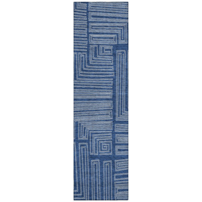 Clayra Blue Washable Indoor-Outdoor Rug - 