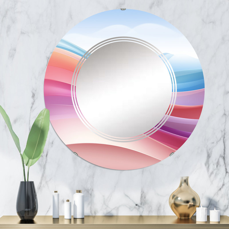 Claverham - Miroir mural moderne rond, 32 po x 32 po