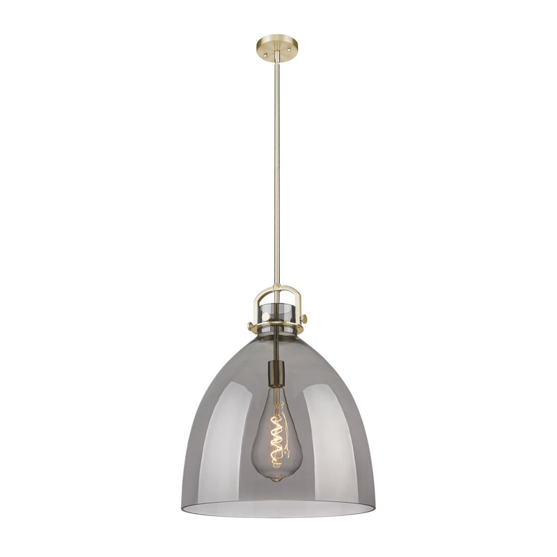 Luminaire suspendu 1 lumière Badillo, Plaqué couleur fumée, H 22 po x l 18 po x P 18 po, Champagne Bronze