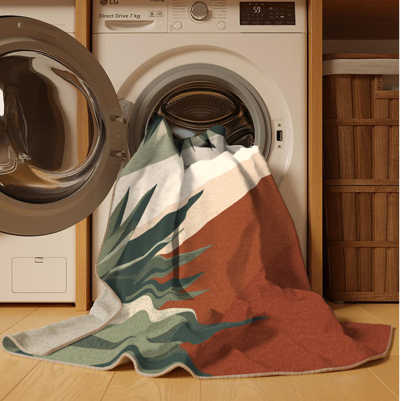 Machine Washable Paesyn Aloe Vera Minimalist Geometric Rug in Brown – Beige Binding, 6' Square