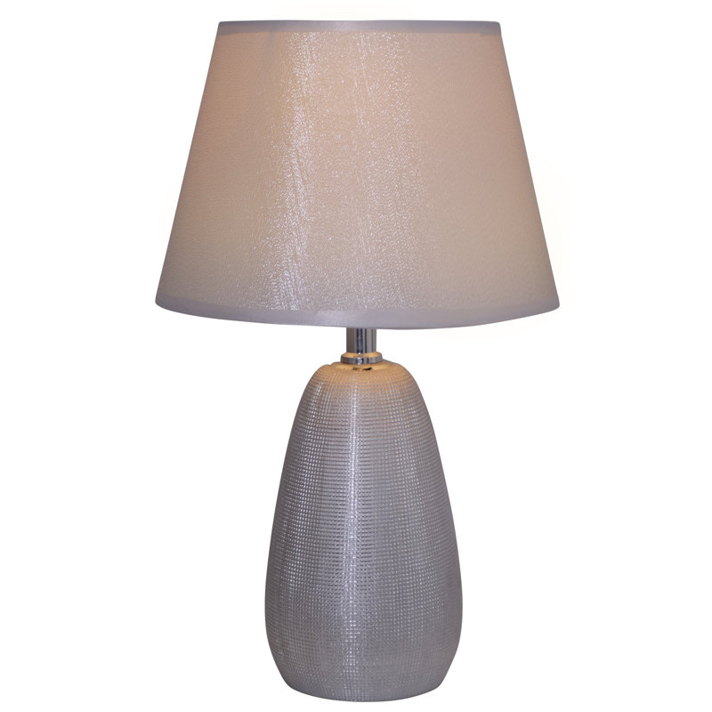 Tyrell Ceramic Table Lamp, Silver