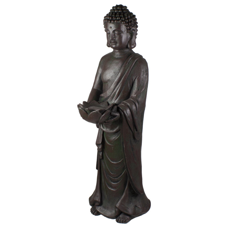 Standing Buddha with Lotus Garden Statue