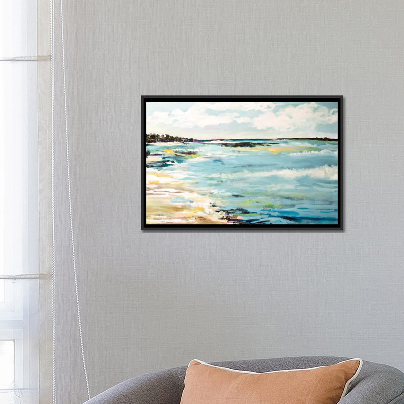 «Beach Surf III», reproduction sur toile, H 12 po x l 18 po x P 1,5 po, Toile tendue, Pas de tapis