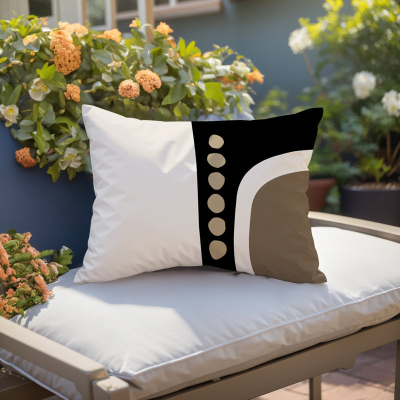 Coussin lombaire réversible intérieur / extérieur Sofi Minimalist, H 14 po x l 20 po, Beige