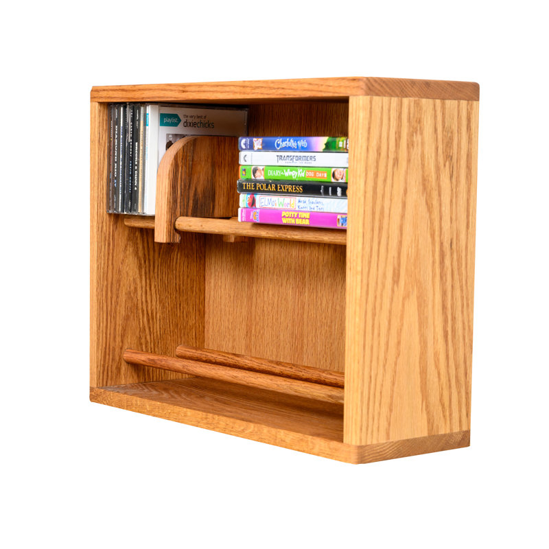 Support à CD en bois à goujon - Série 06, Foncé, H 14,5 po x l 18,25 po x P 6,5 po