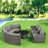 9-piece Outdoor Half-moon Wicker Conversation Sets With 1 Nesting Coffee Table And Tempered Glass Top-1222276000
