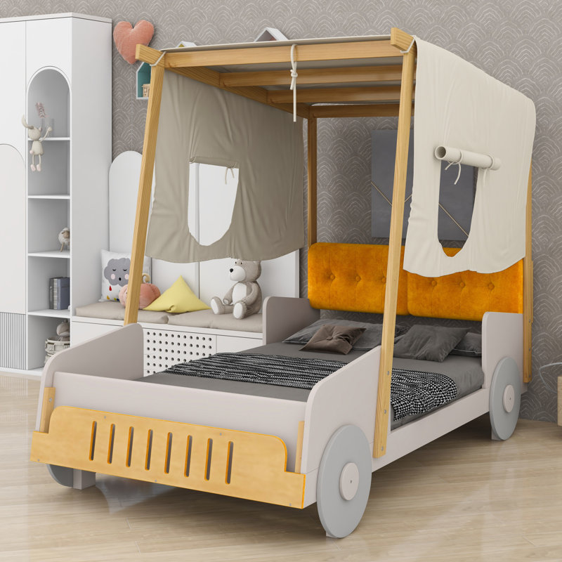 Lit voiture ludique avec coussin inclus, Lit simple
