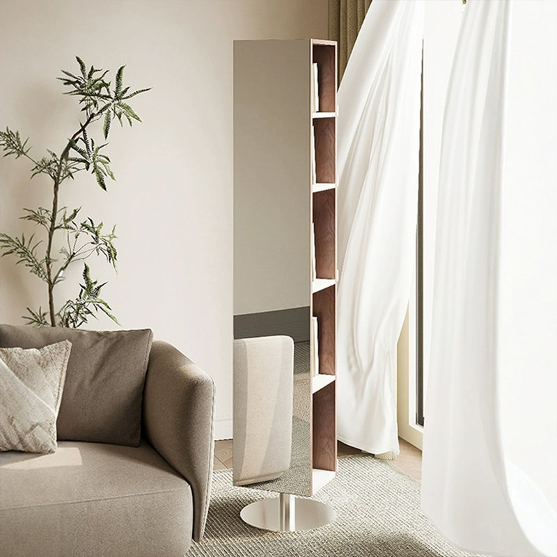 Bibliothèque rotative en bois massif Nut-Brown