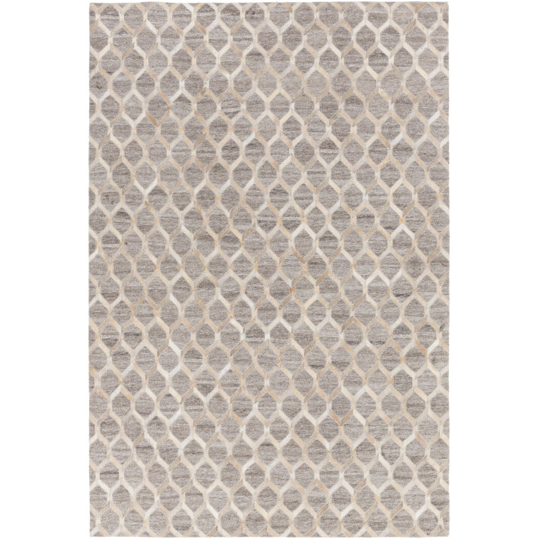 Medora Leather Area Rug in Yellow/Neutral