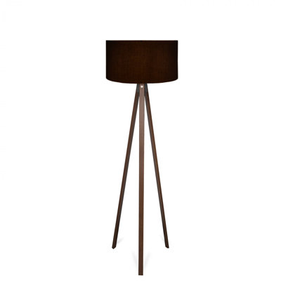Scandinavian Style Floor Lamp, 55.1 inches Tall, 100% Wooden Base with PVC Cap (8.3 x 15.0 inches) | E27 Socket, Max 40W | Elegant Brown Finish, Perfect for Living Room, Bedroom, and Modern Décor