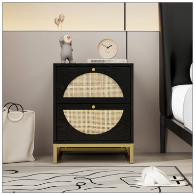 Allen 2 Drawer Side Table, Display Rack for Bedroom and Living Room