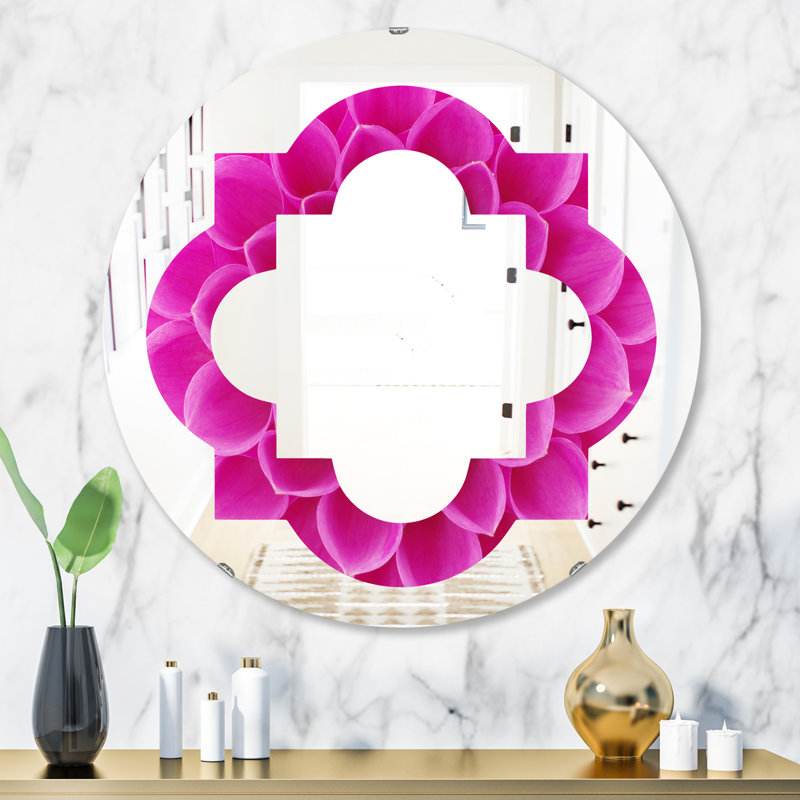 Miroir mural sans cadre à fleurs et pétales maison american american quadrilobe, 31,5 po x 31,5 po