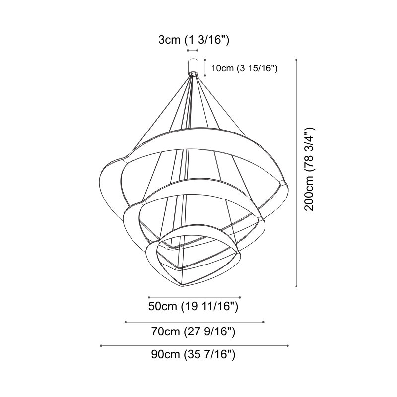 Diadema Chandeliers, White/Aluminum