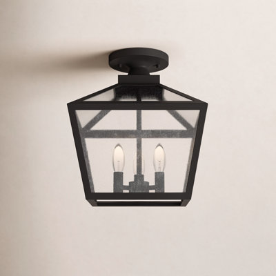Ricardo Black 3 - Bulb Outdoor Semi Flush Mount