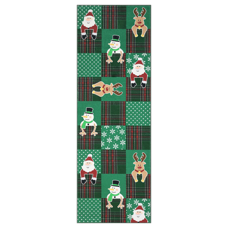Christmas Living Room Area Rug, Cute Soft Rugs for Nursery Bedroom Large Non Slip Foldable Lightweight Winter Holiday Carpet for Dining Room Playroom