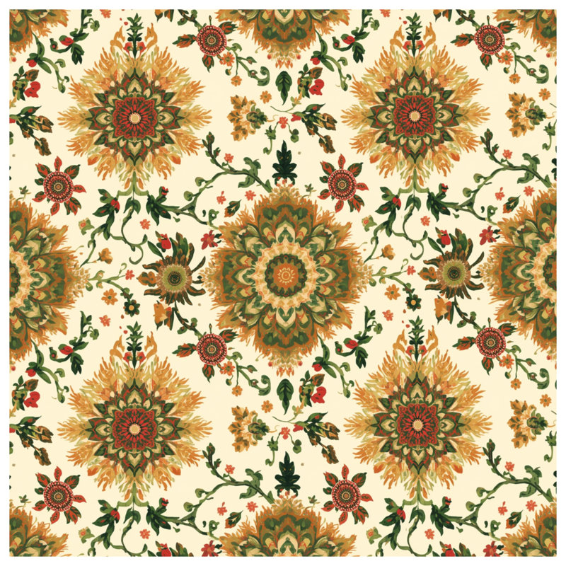 Tapisserie murale motif floral médaillon - Décoration murale médaillon, 104 po H x 88 po avec 4 œillets