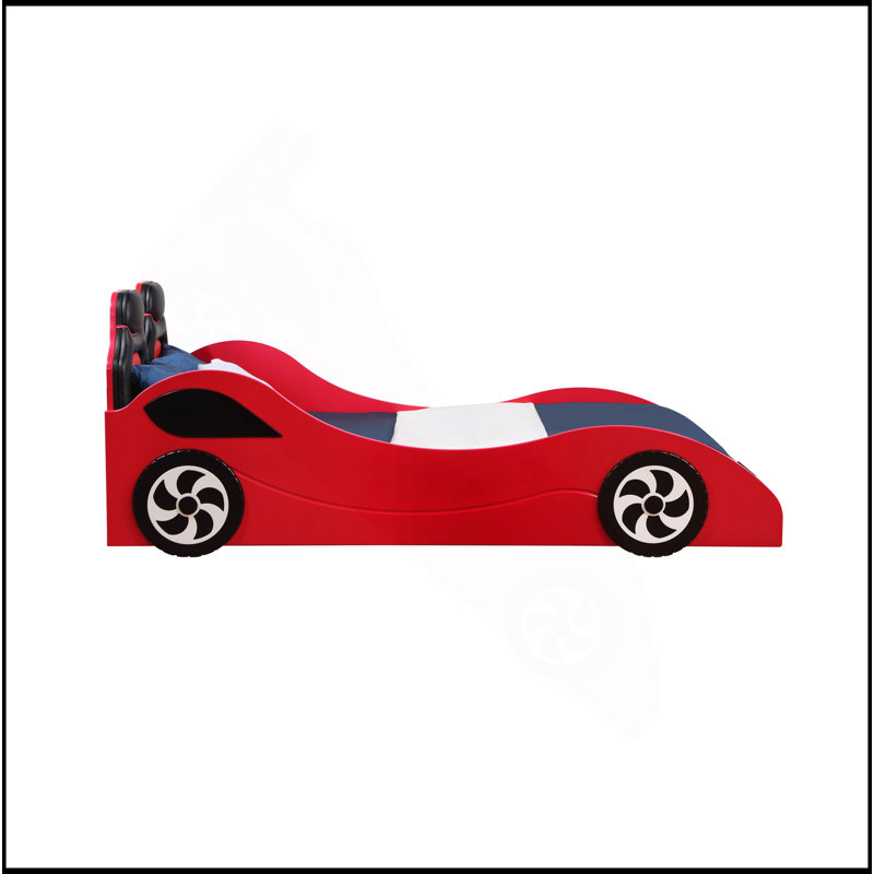 Lit voiture simple avec DEL Colen, Rouge