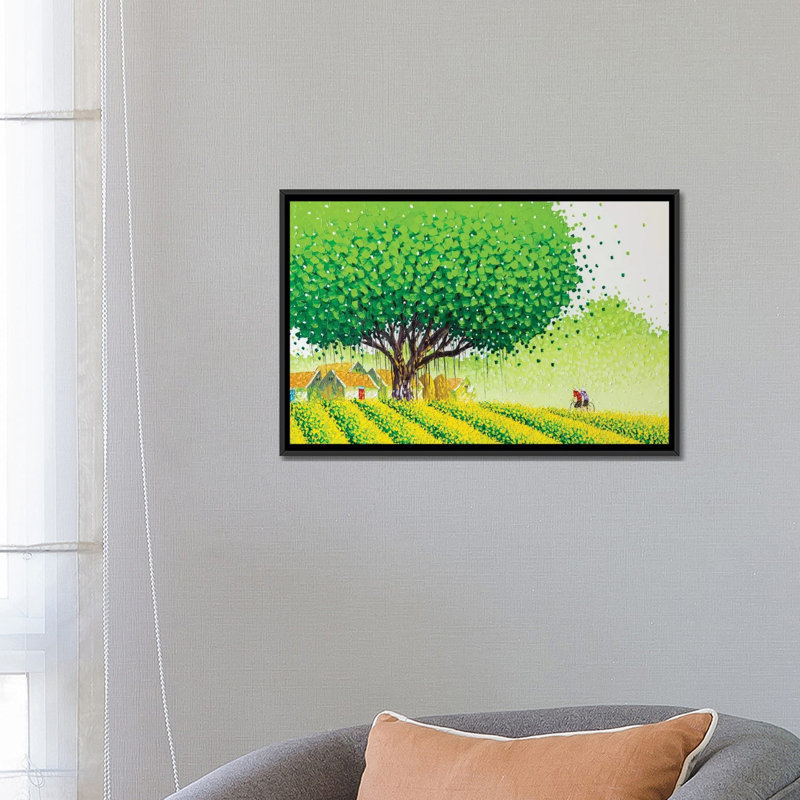 Flower Village par Phan Thu Trang - estampe numérique sur toile tendue avec châssis, H 18 po x l 26 po x P 1,5 po