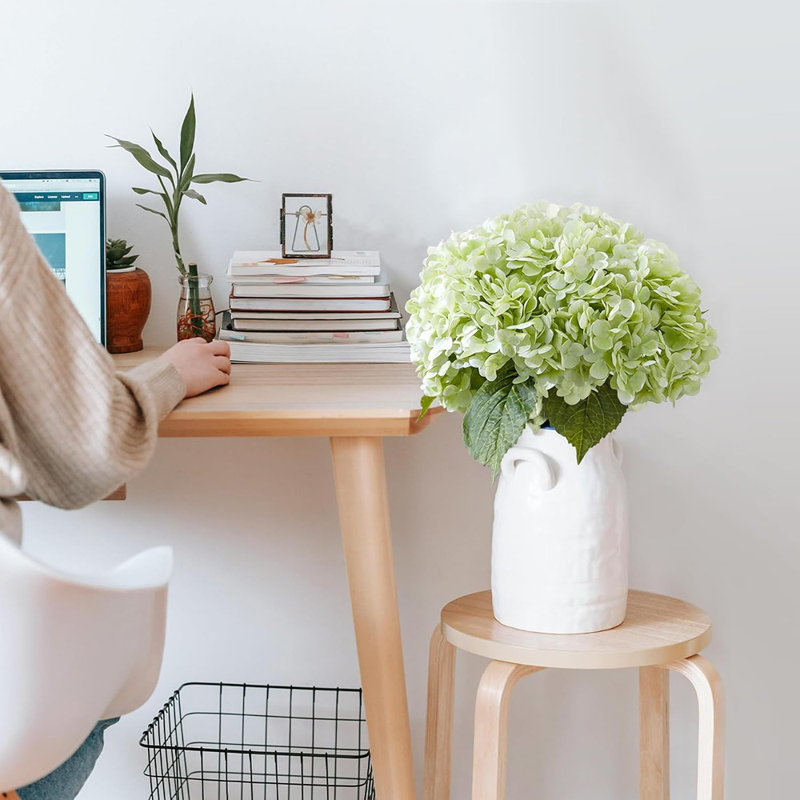 3 pièces d'hortensias vertes fleurs artificielles de fleurs d'hortensias pour les centres de table de mariage décorations florales pour l'extérieur