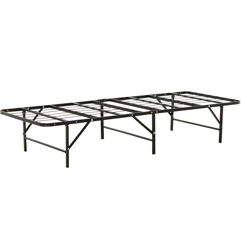 Structure de matelas simple en métal, plateforme de lit de chambre à coucher pratique, grand espace de rangement disponible