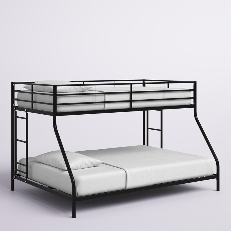 Jefferson Low-Profile Twin Over Full Bunk Bed, Black