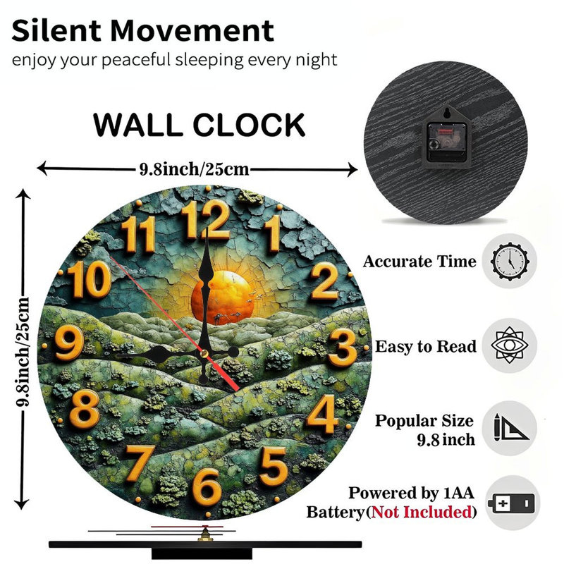 Horloge murale coucher de soleil