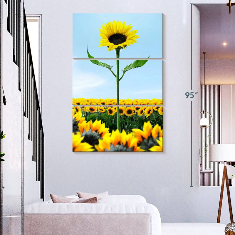 Tournesol Harnek au-dessus des tournesols, H 50 po x l 32 po