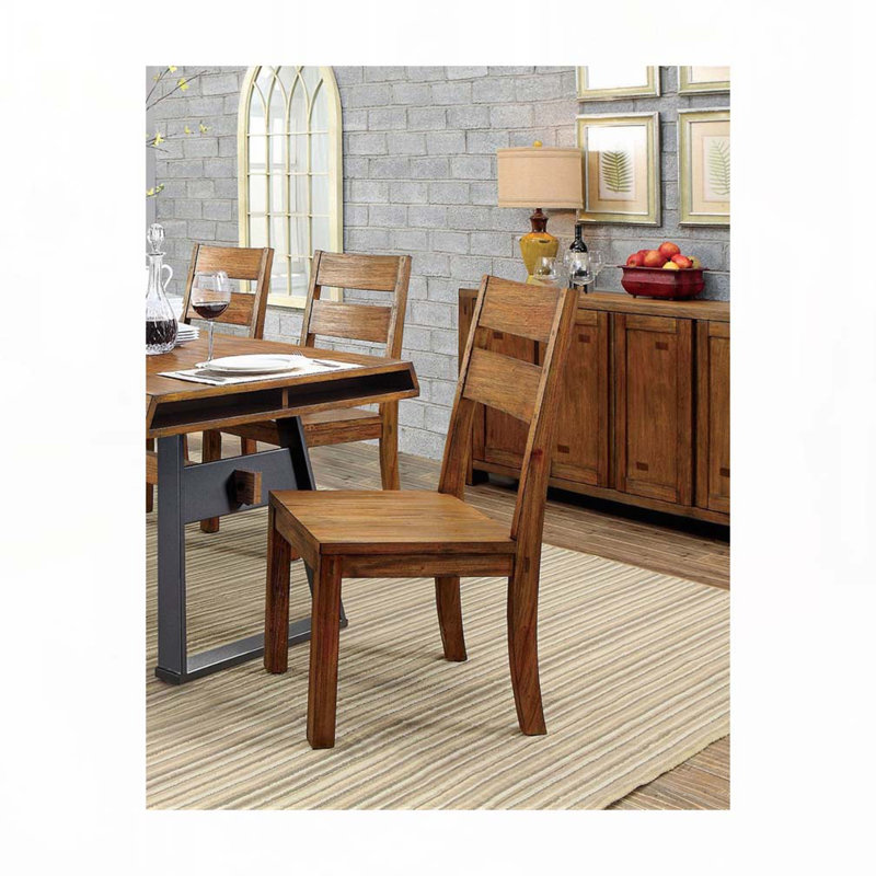Ensemble de chaises de salle à manger avec dossier échelle, 4 pieds en bois