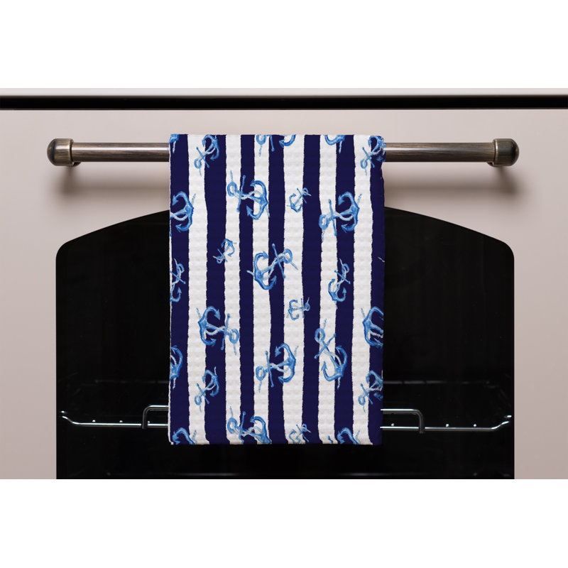 Cotton Stripe Waffle Tea Towel Kitchen Towel